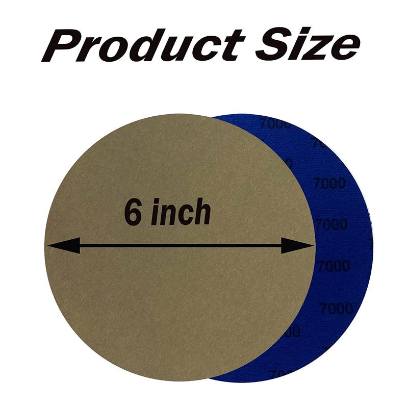 AutKerige 7000 Grit Wet Dry Sandpaper, 25 PCS 6 Inch Sanding Discs with Hook and Loop Back, Premium Silicon Carbide Abrasive Polishing Sandpaper Pads for Auto Polishing or Stretches Removing - Image 4